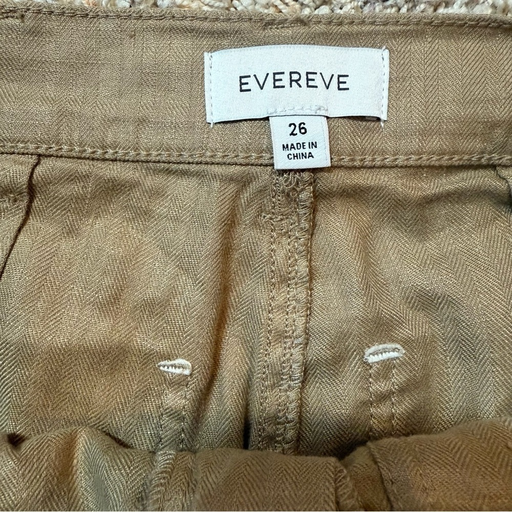 Evereve Women’s Linen Blend Tessa Cargo Pant Size 26 Sandcastle Tan Khaki Jogger - Picture 8 of 14